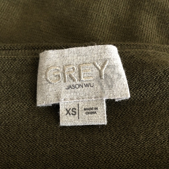 Grey by Jason Wu Boxy Olive Green Top - Picture 3 of 3